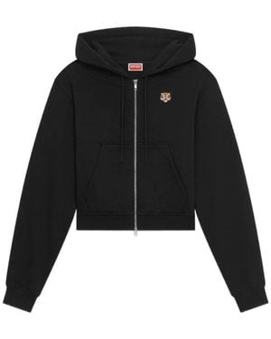 KENZO Lucky Tiger Zip-Up Hoodie - Black