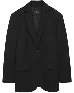 Anine Bing Quinn Buttoned Oversize Blazer - Black