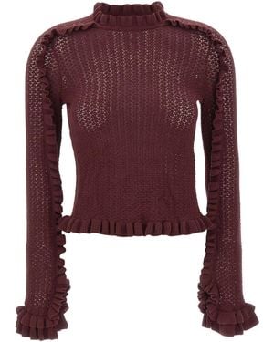 Marella Long-Sleeve Knit Top - Purple