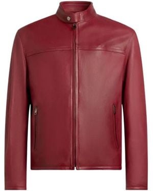 Etro Nappa Leather Jacket With Zip - Red