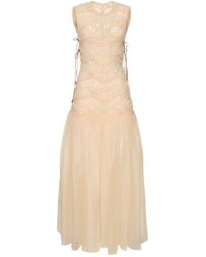 Zimmermann Macramé Silk Maxi Dress - Natural