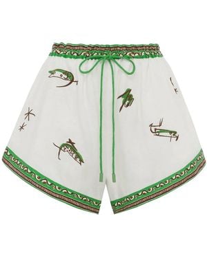ALÉMAIS Wanda Embroidered Shorts - Green