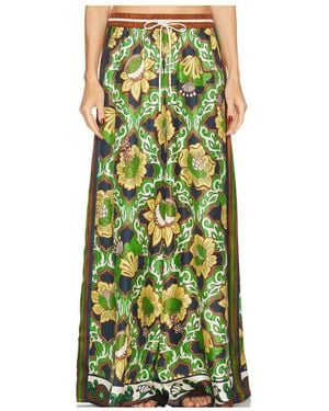ALÉMAIS Liana Printed Wide-Leg Pants - Green