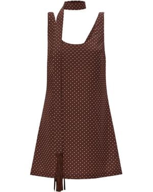 Posse Evie Polka-Dot Mini Dress - Brown