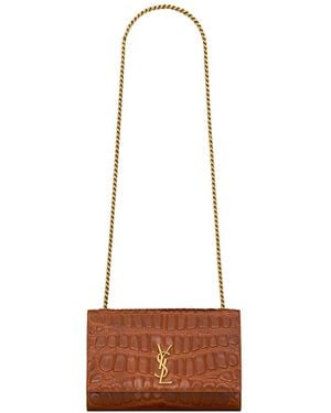 Saint Laurent Kate Small Leather Shoulder Bag - White