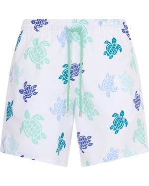Vilebrequin Moorea Turtle-Print Swim Shorts - Blue