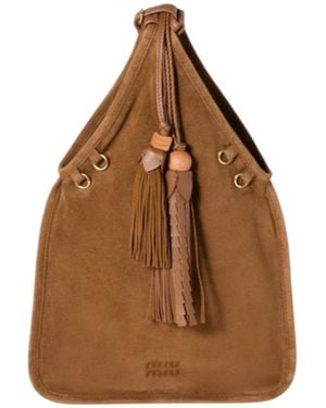 Miu Miu Tassel-Detail Shoulder Bag - Brown