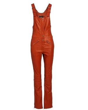 Isabel Marant Genuine Leather Sleeveless Bodysuit - Red