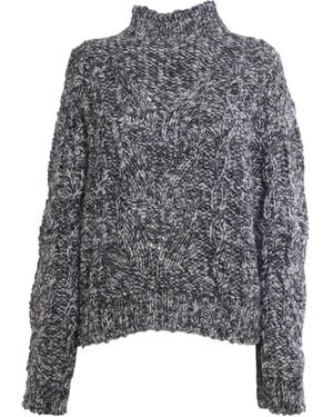 Alberta Ferretti High-Neck Long-Sleeve Jumper - Grey