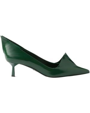 Prada Pointed-Toe Slip-On Court Shoes - Green