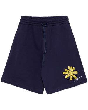 MSGM Embroidered Shorts - Blue