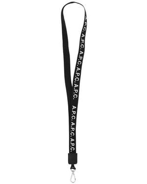 A.P.C. A.P.C Jacquard Logo Neck Strap Keyring - White