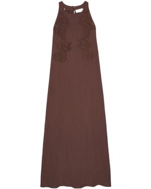 ERMANNO FIRENZE Embroidered Maxi Dress - Brown