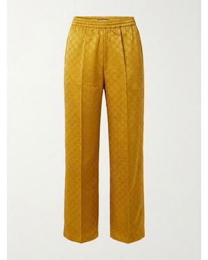 Gucci Monogrammed Straight-Leg Pants - Yellow