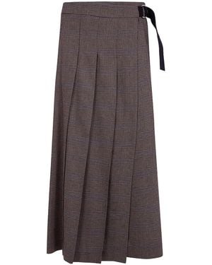 P.A.R.O.S.H. Pleated Midi Skirt - Brown