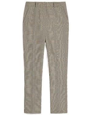 Sportmax Check Straight Casual Trousers - Grey