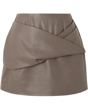 TOVE Liss Paneled Leather Mini Skirt - Gray