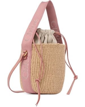 Chloé Chloé Woody Drawstring Small Basket Bag - Pink