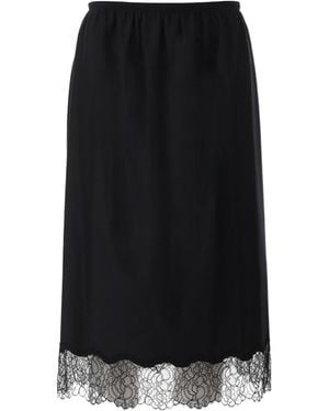 Carven Lace Trim Midi Skirt - Black