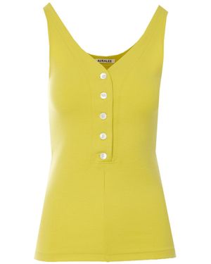 AURALEE Sleeveless Vest - Yellow