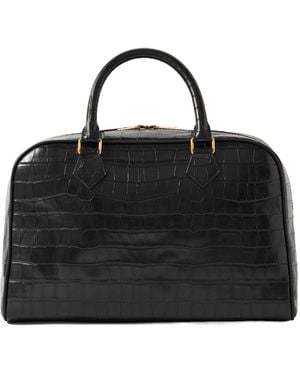 Nili Lotan Jaclyn Croc-Effect Leather Tote - Black