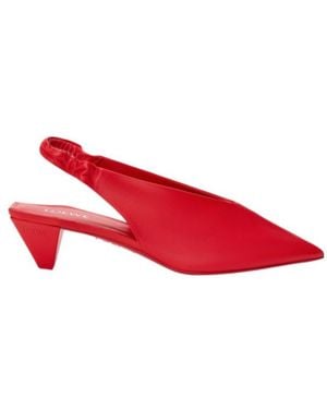 Loewe Pointed-Toe Slingback Court Shoes - Red