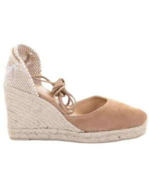Castañer Round-Toe Wedge Heels - Natural