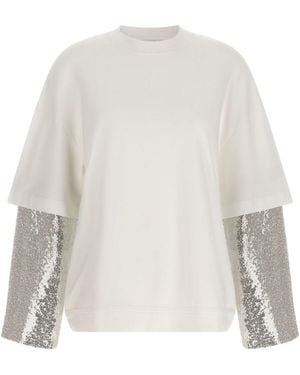 DARKPARK Troy Sequin Sleeve T-Shirt - White
