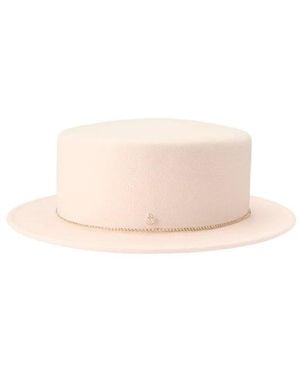 Maison Michel Felt Hat With Chain Detail - Pink