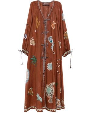 ALÉMAIS Laurence Tie Front Shirtdress - Brown