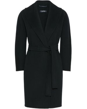 Max Mara Messi Long-Sleeve Coat - Black