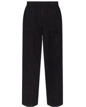 AllSaints Logo Patch Straight-Leg Trousers - Black