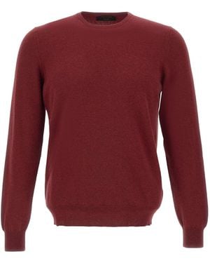 Gran Sasso Long Sleeved Crewneck Knitted Jumper - Red