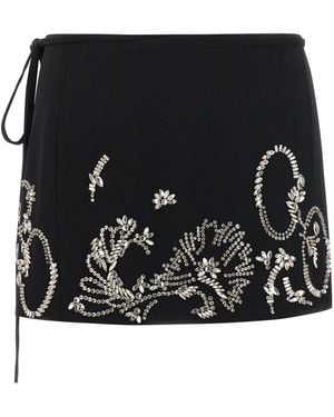 Dries Van Noten Gabrinas Embellished Mini Skirt - Black