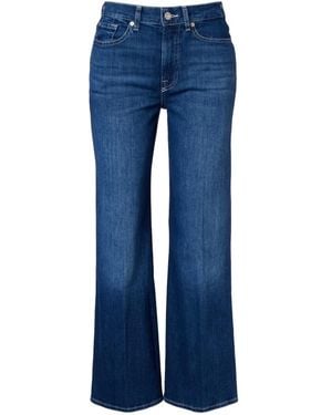 7 For All Mankind Lotta Ankle Wide-Leg Jeans - Blue