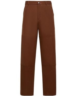 Moncler Logo Patch Straight-Leg Trousers - Brown