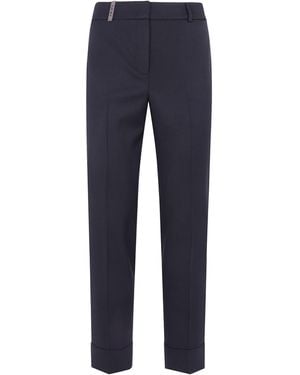 Peserico Casual Pants With Belt Loops - Blue