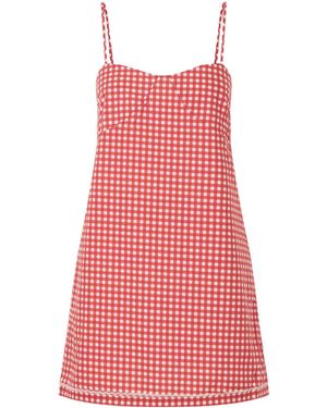 Posse Lindie Gingham Cotton Mini Dress - Red