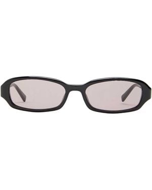 Saint Laurent Narrow Rectangular Sunglasses - White