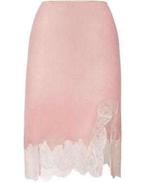 Fendi Lace Detailed Midi Skirt - Pink