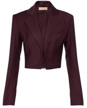 AYA MUSE Sylva Cropped Wool Blazer - Purple