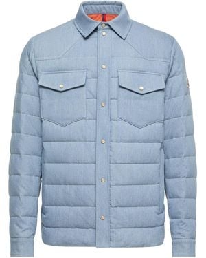 Moncler Tiriol Denim Down Shirt Jacket - Blue