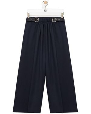 Loewe Elastic Waist Cropped Trousers - Blue