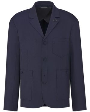 Dior Long-Sleeved Workwear Casual Jacket - Blue