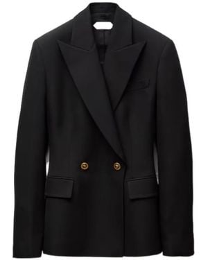 Versace Wool Grain De Poudre Blazer - Black