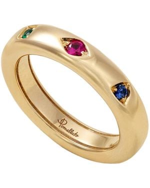 Pomellato 18-Karat Rose, Ruby, Sapphire And Emerald Ring - Metallic