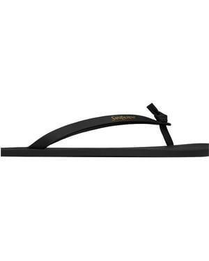 Saint Laurent Logo Lettering Thong Sandals - White