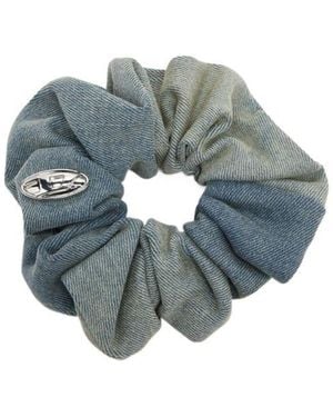 DIESEL Logo Plaque Hair Scrunchie - Blue