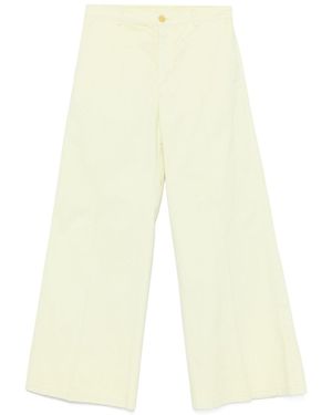 forte_forte Belt Loops Slacks - White