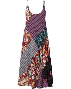 Dries Van Noten Printed Georgette Midi Dress - Purple